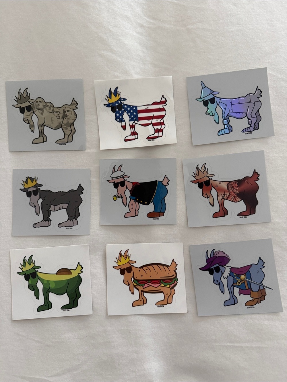 MYSTERY PACK OF 6 LIMITED EDITION RARE GOAT USA STICKERS